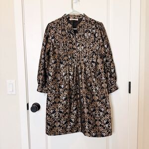 Banjanan Womens Geometric Silk Dress Size Small Special Event NYE Holiday Glam